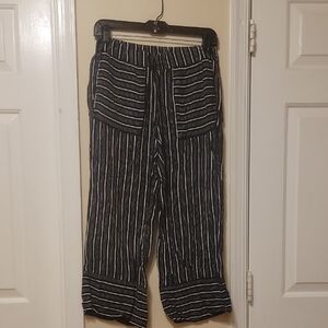 LOFT Black and White Striped Pants